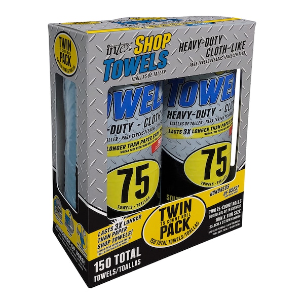 Intex Intex Cloth-Like Shop Towels 10 in. W X 11 in. L 75 ct 2 pk NW-00446-275 - main